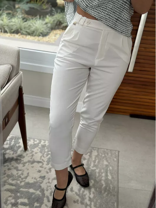 Calça Biamar de Alfaiataria Off White - K11507B - KATI MODAS