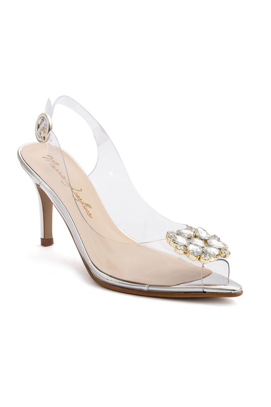 Sandália Cristal Silicone Prata - Marrie Josefine