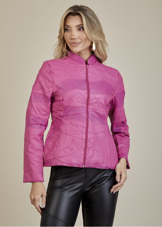 Jaqueta De Couro Pelica Patchwork Feminina Bicolor... - Elite Couro Store
