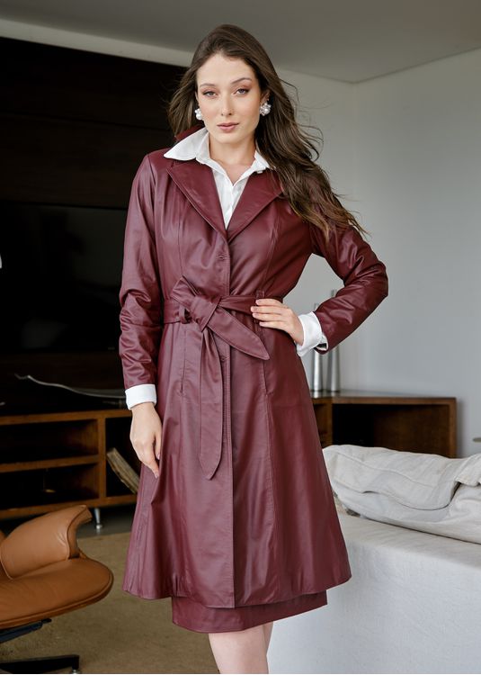 Trench Coat Botão Andorra Feminino - Elite Couro Store