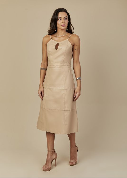 Vestido de Pelica Feminino Avelã Alice - Elite Couro Store
