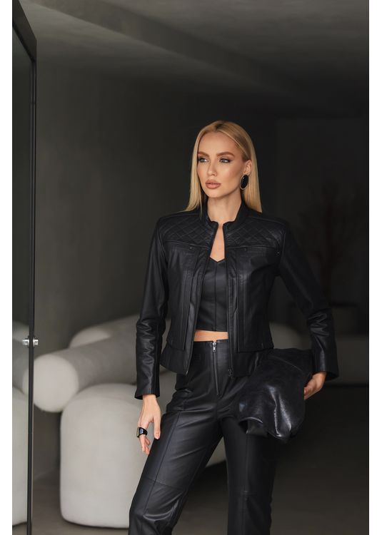 Jaqueta de Couro Preta Yara - Elite Couro Store