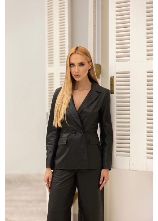 Blazer de Couro Feminino Preto - Elite Couro Store