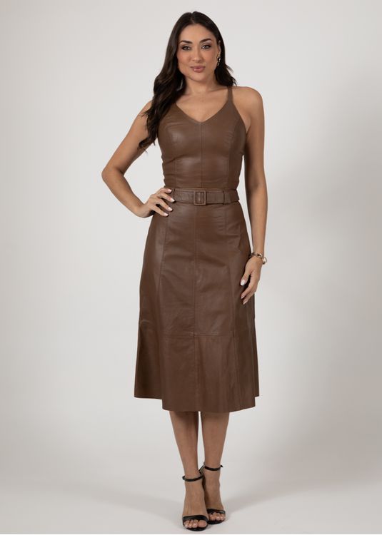 Cropped de Couro Feminino Vintage Caramelo Dayane - Elite Couro Store
