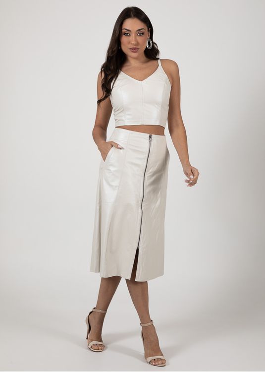 Cropped de Couro Feminino Pérola Dayane - Elite Couro Store