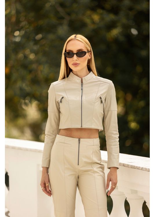 Jaqueta Couro Feminina Off-White Isa - Elite Couro Store