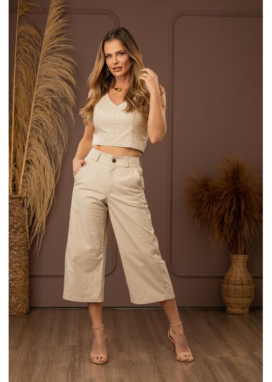 Calça Pantacurt de Couro Feminina O... - Elite Couro Store
