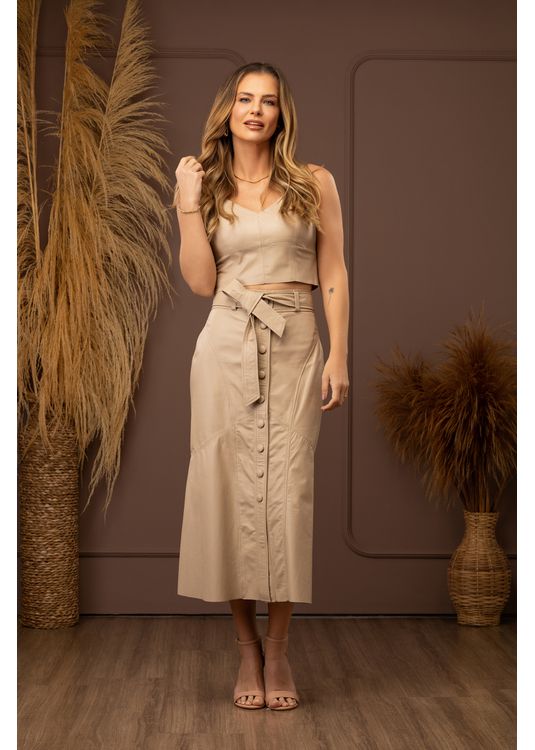 Saia De Couro Pelica Chanel Cintia - Elite Couro Store