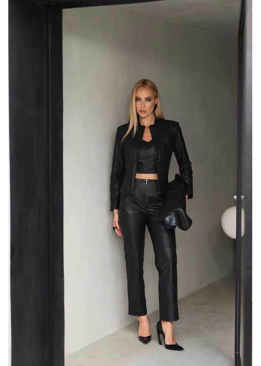 Calça de Couro Feminina Preta Brenda - Elite Couro Store