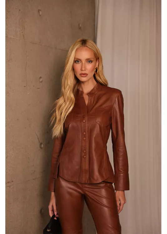 Camisa de Couro Pelica Feminina Car... - Elite Couro Store