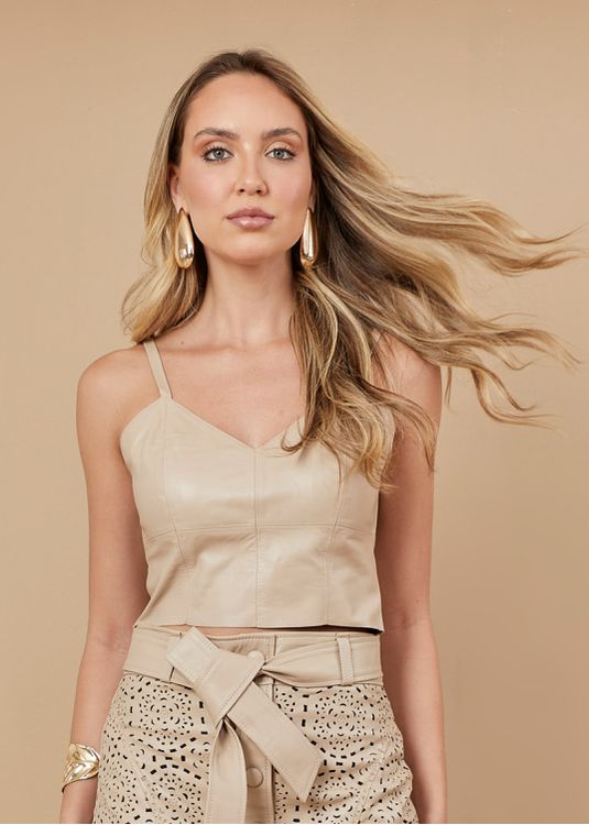Cropped Couro Pelica Feminino Chanel Júlia - Elite Couro Store