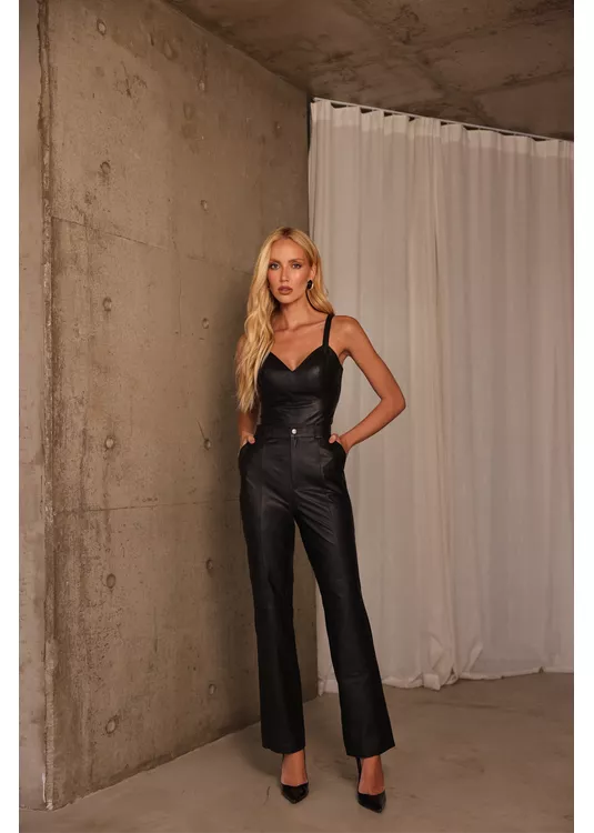 Calça de Couro Feminina Preta Gisel... - Elite Couro Store