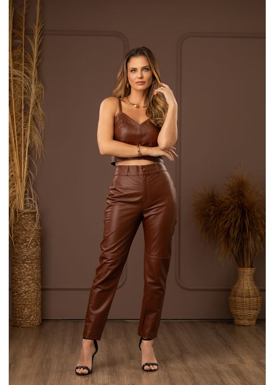 Calça de Pelica Feminina Tabaco Lui... - Elite Couro Store