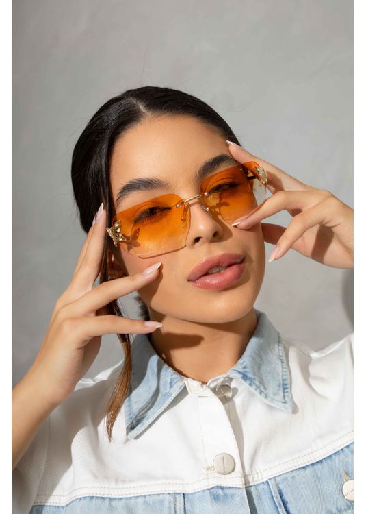Óculos De Sol Butterglow Laranja - Mafê Eyewear Store