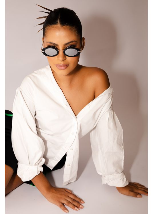 Óculos De Sol Roy Preto Com Lentes Espelhadas - Mafê Eyewear Store