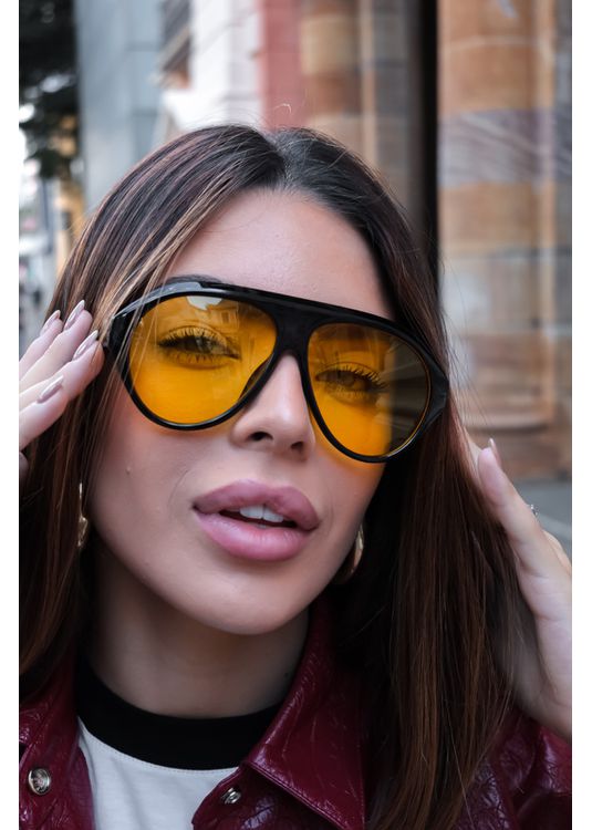 Óculos De Sol Aviador Celeste 2.0 Amarelo - Mafê Eyewear Store