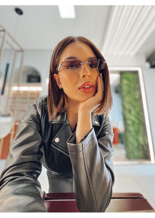 Óculos de Sol Izzy Cinza Degradê - Mafê Eyewear Store