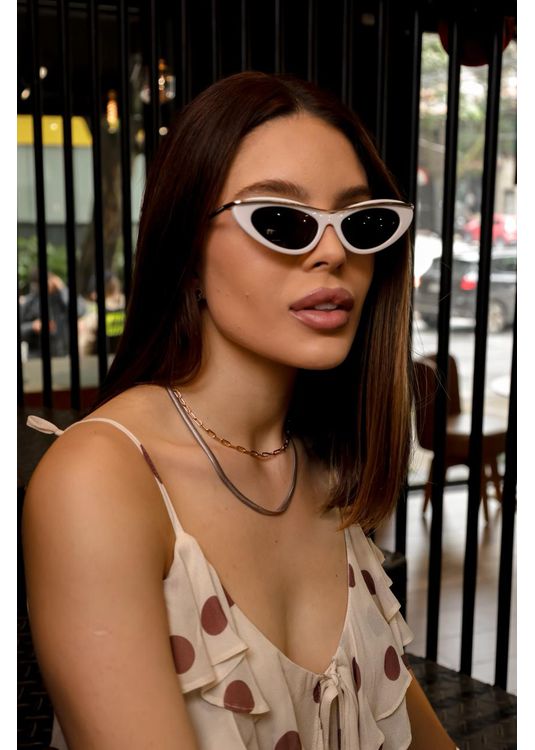 Óculos de Sol Lyra Branco - Mafê Eyewear Store