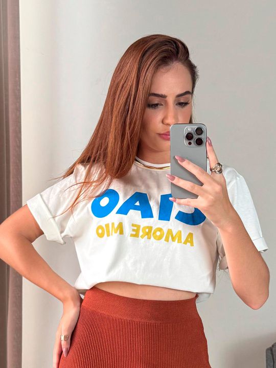 T-Shirt Estampada Amore Mio