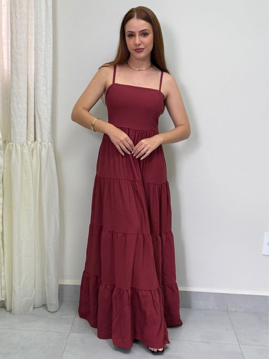 Vestido Longo Lorena Marsala