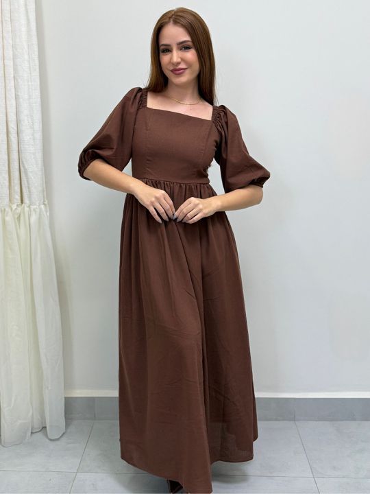 Vestido Louise Marrom