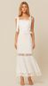 Vestido Midi Alça Larga em Linho Branco