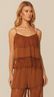 Blusa de Alça com Renda Marrom