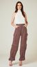 Calça Cargo Cintura Alta Chocolate 