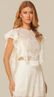Blusa Ampla em Renda com Bordado Off