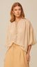 Blusa Manga Longa em Georgette Bege