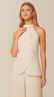 Blusa com Transpasse em Linho Natural