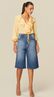 Bermuda Jeans Escuro Cintura Alta 