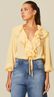 Blusa Manga Longa com Babados Amarelo 
