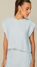 Blusa Cropped em Alfaiataria Azul Claro