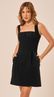 Vestido Curto com Pala em Alfaiataria Preto 