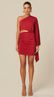 Vestido Curto Assimétrico em Malha Vermelho