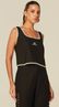 Blusa Cropped com Detalhe em Crochê Preto