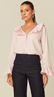 Blusa Manga Longa com Babado Rosa