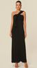 Vestido Midi em Malha Plissada Preto