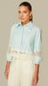 Camisa Cropped com Guipir Verde Claro