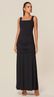Vestido Longo em Malha com Textura Preto