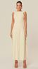 Vestido Longo com Decote Alto em Malha Off