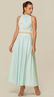 Vestido Midi com Renda Verde