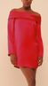 Vestido Curto de Manga Longa Vermelho