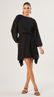 Vestido Mini com Mangas Metallic Stripes Preto