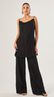 Conjunto de Blusa e Calça Metallic Stripes Preto