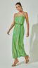 Vestido Decote Reto com Fenda Verde
