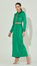 Vestido Midi Manga Longa com Argolas Verde