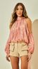Blusa Jacquard Com Fios Dourados