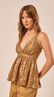 Blusa Peplum em Renda Dourado